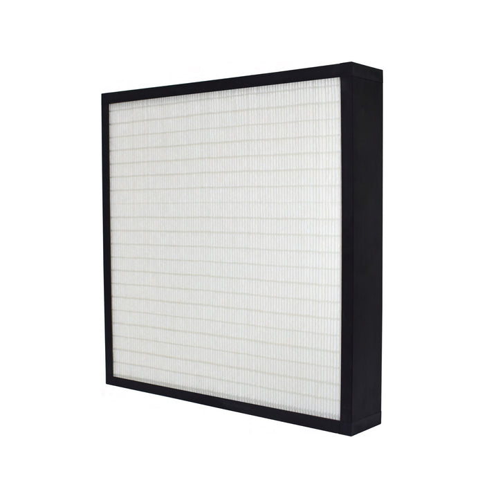 AccuraFil mini-pleat panel air filter with a black frame and compact pleated media